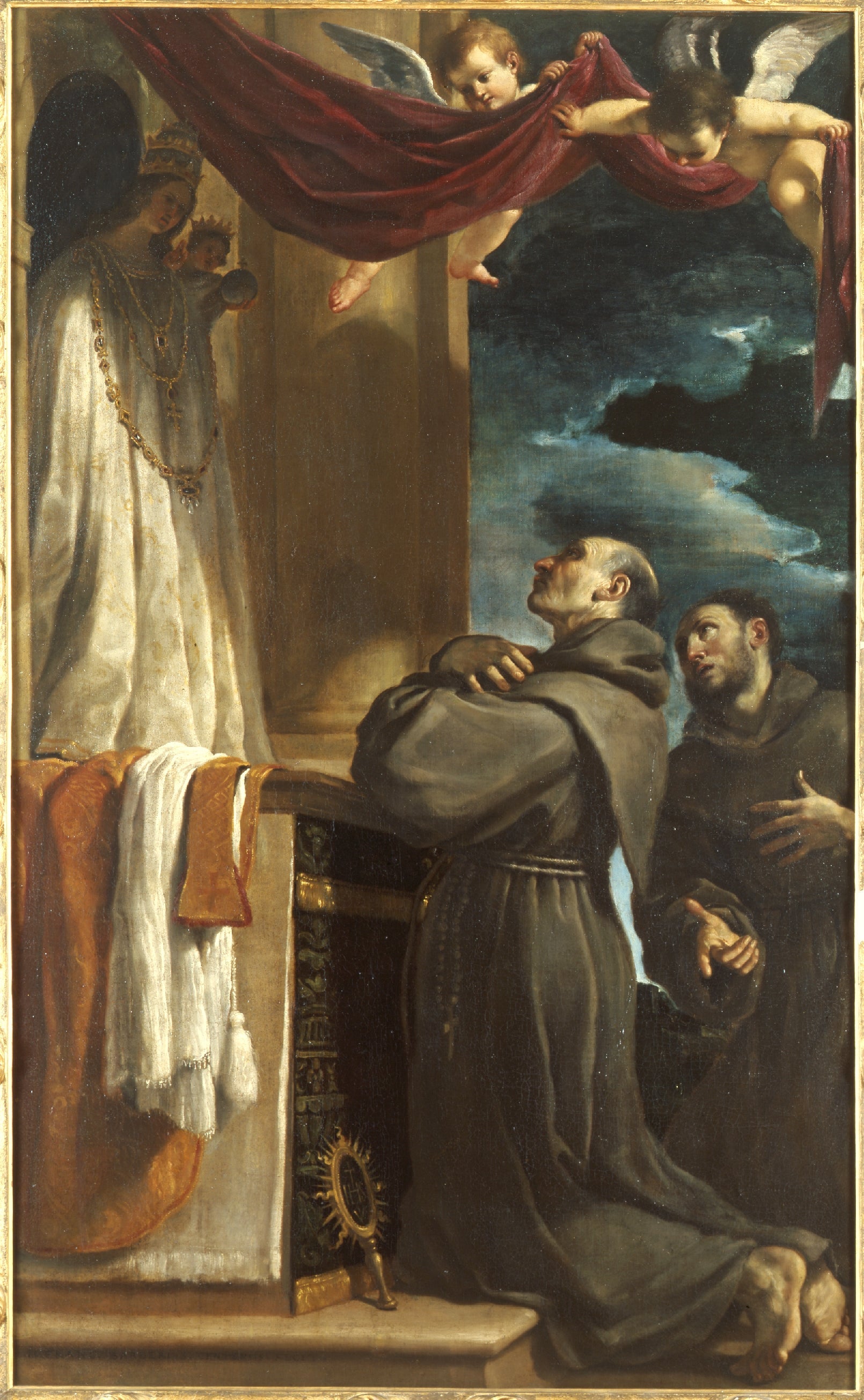 San Bernardino da Siena con San Francesco d’Assisi in preghiera - Guercino image 1 reproduction artisanale de tableau