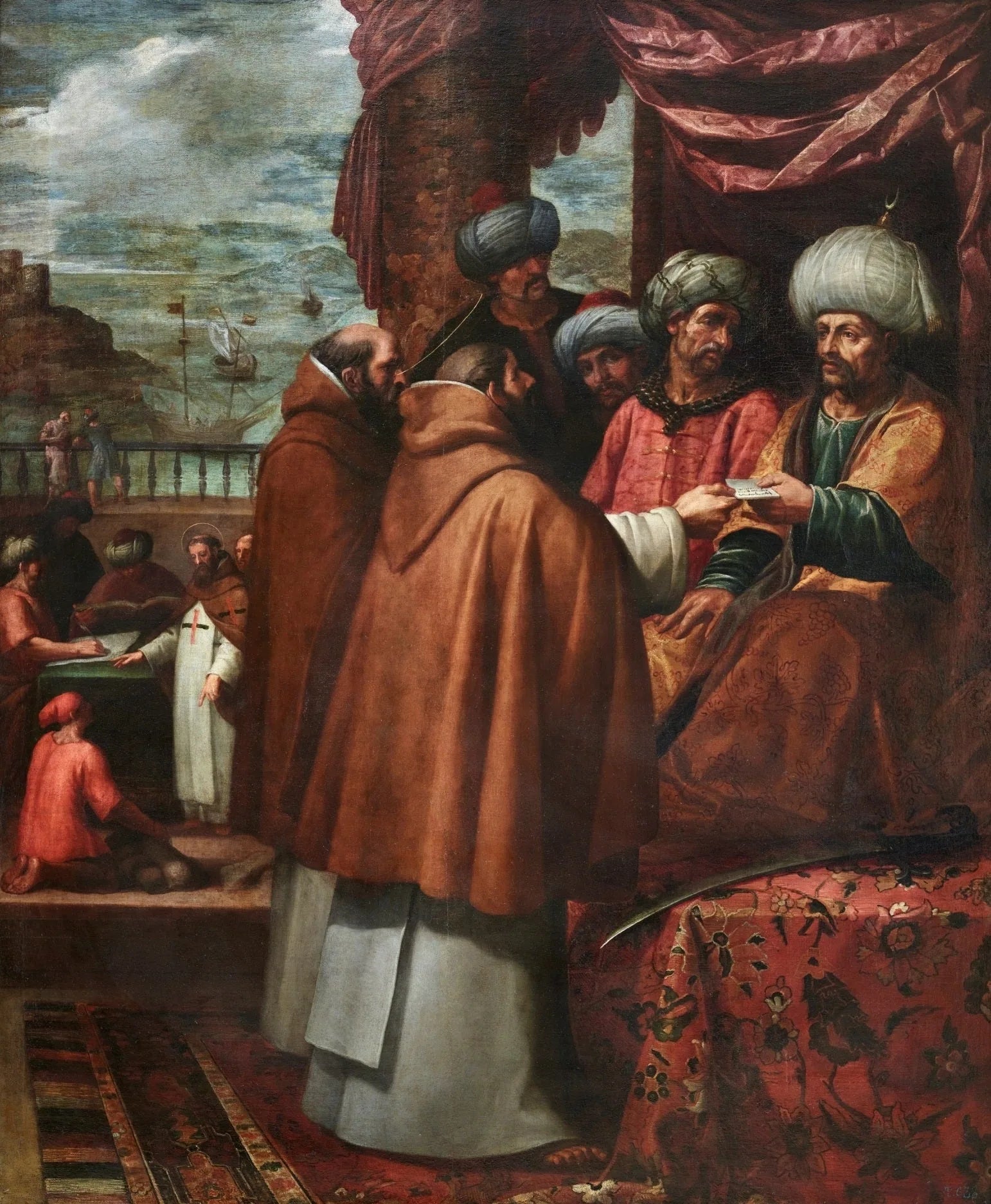 San Juan de Mata entrega las cartas del Papa al rey de Marruecos - Vincenzo Carducci image 1 tableau peint à l’huile sur toile
