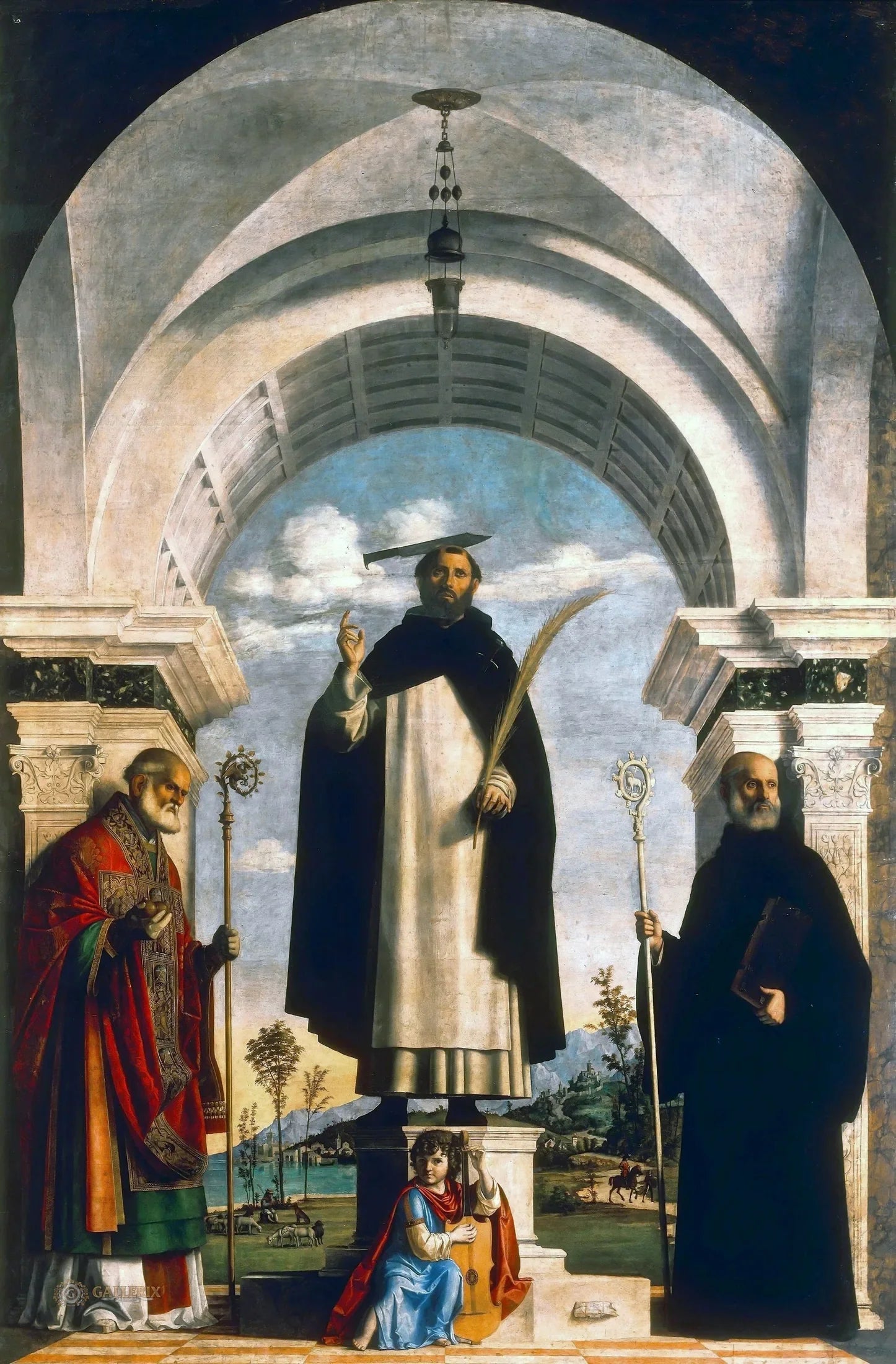 San Pietro martyre tra i santi Nicola e Benedetto - Cima da Conegliano image 1 copie de tableau peinte à la main