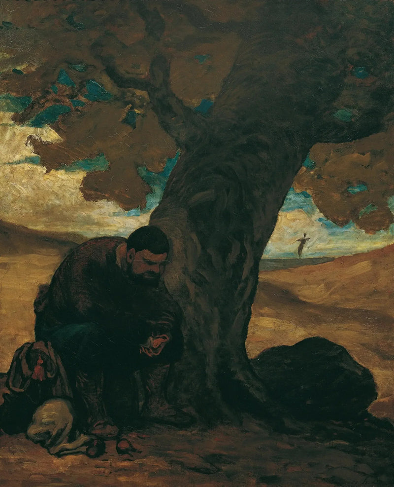 Sancho Pansa, unter einem Baum ausruhend - Honoré Daumier