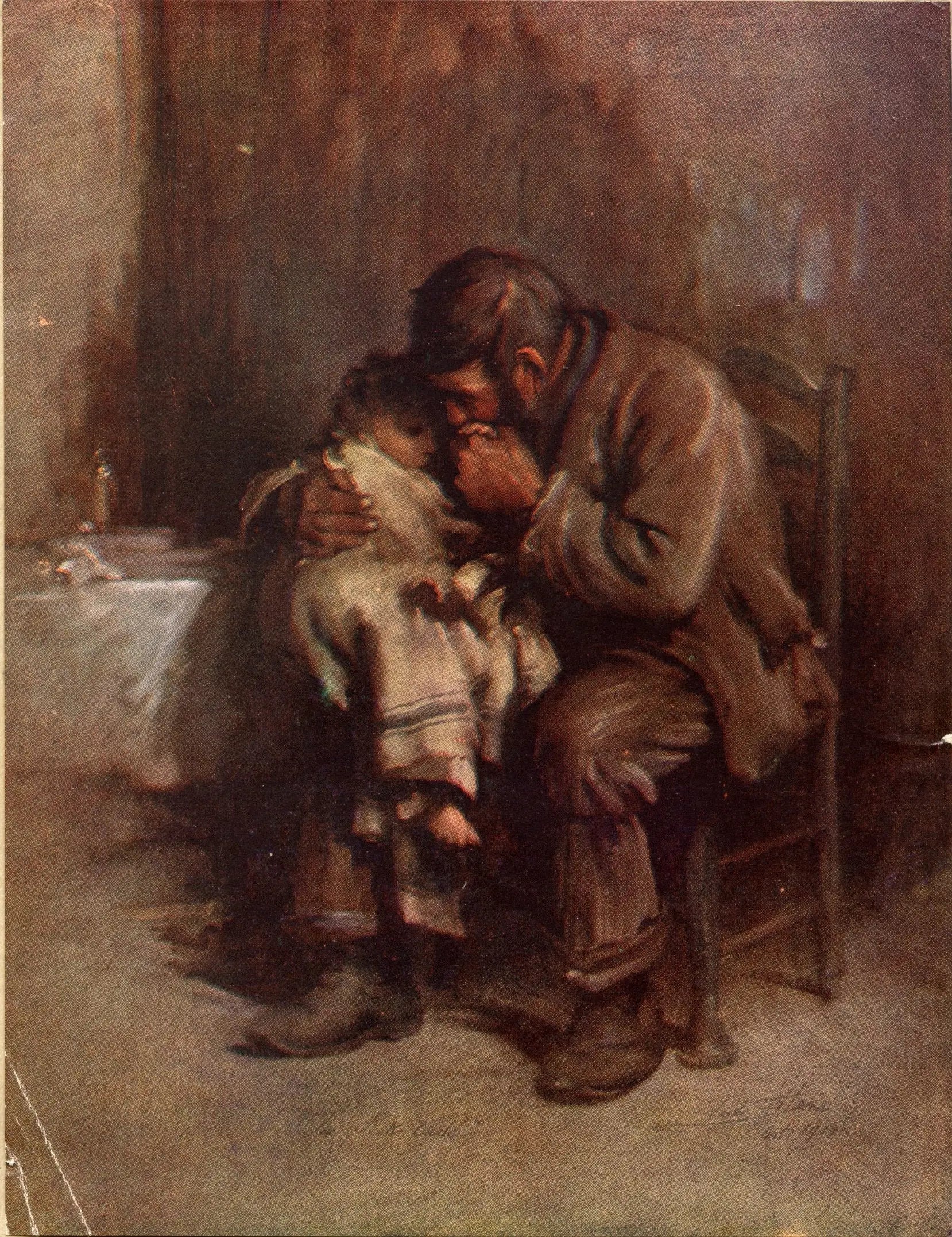 Sans mère - Luke Fildes image 1 copie de tableau peinte à la main
