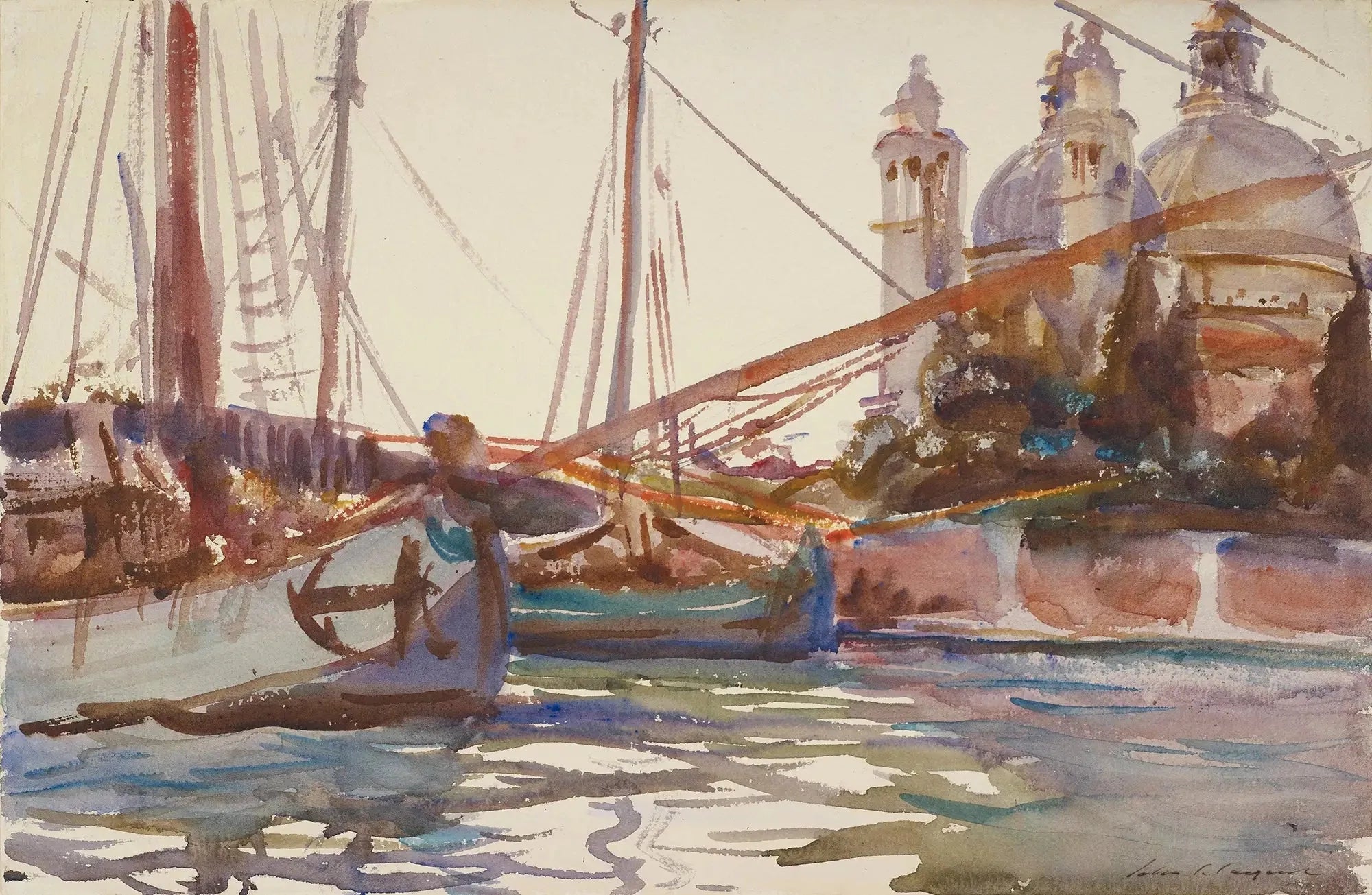 Santa Maria della Salute, Venise - John Singer Sargent image 1 copie peinte à la main à l’huile