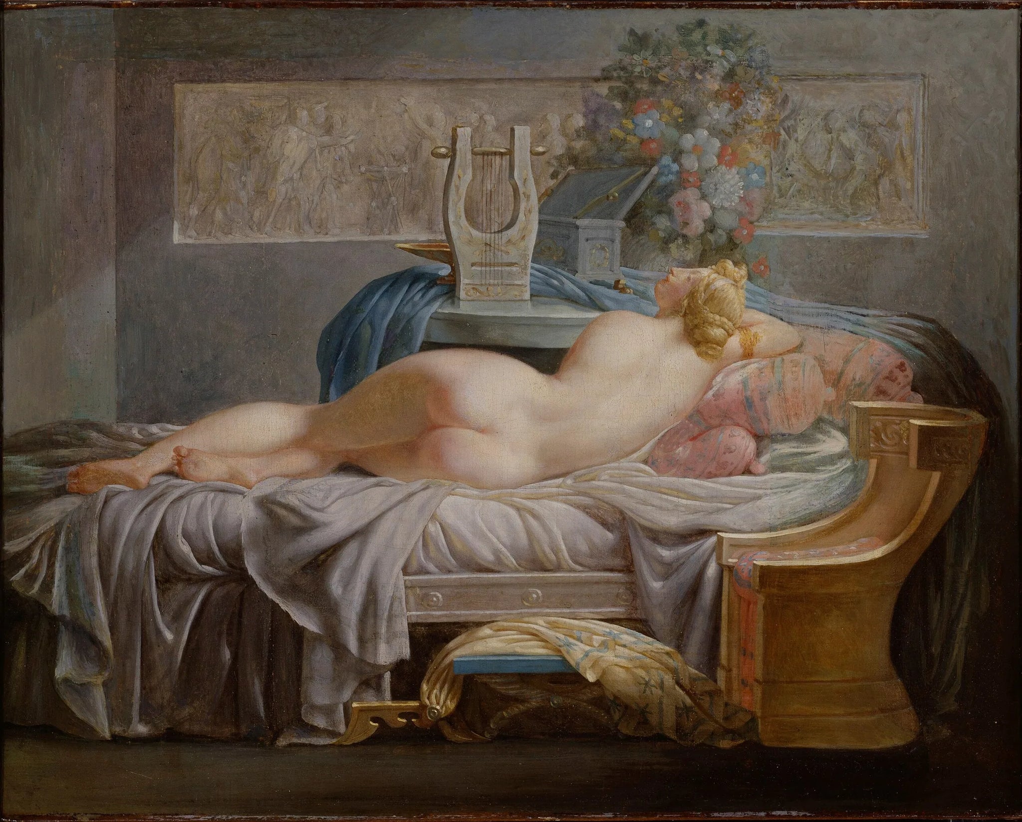 Sapho - Jean-Baptiste Regnault image 1 copie peinte à la main à l’huile