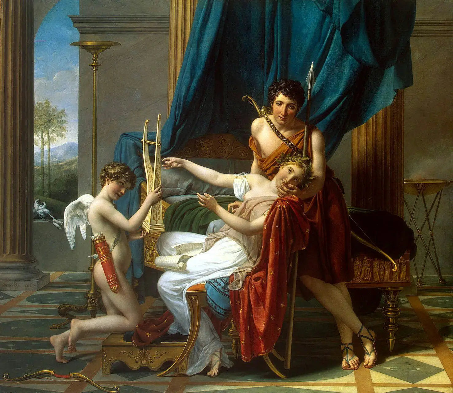 Sapho, Phaon et l'Amour - Jacques-Louis David image 1 copie de tableau peinte à la main
