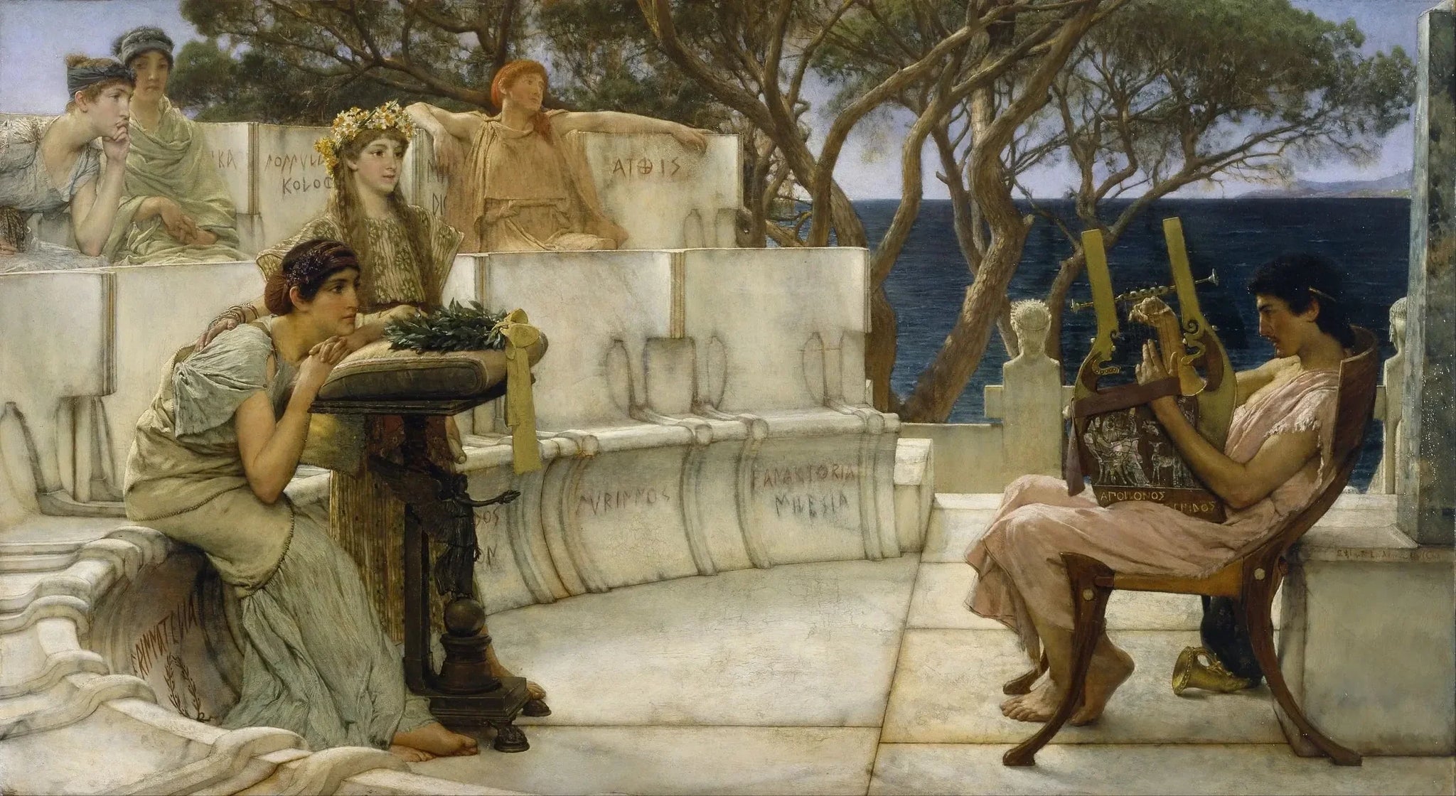 Sappho et Alcée - Lawrence Alma-Tadema image 1 reproduction artisanale de tableau