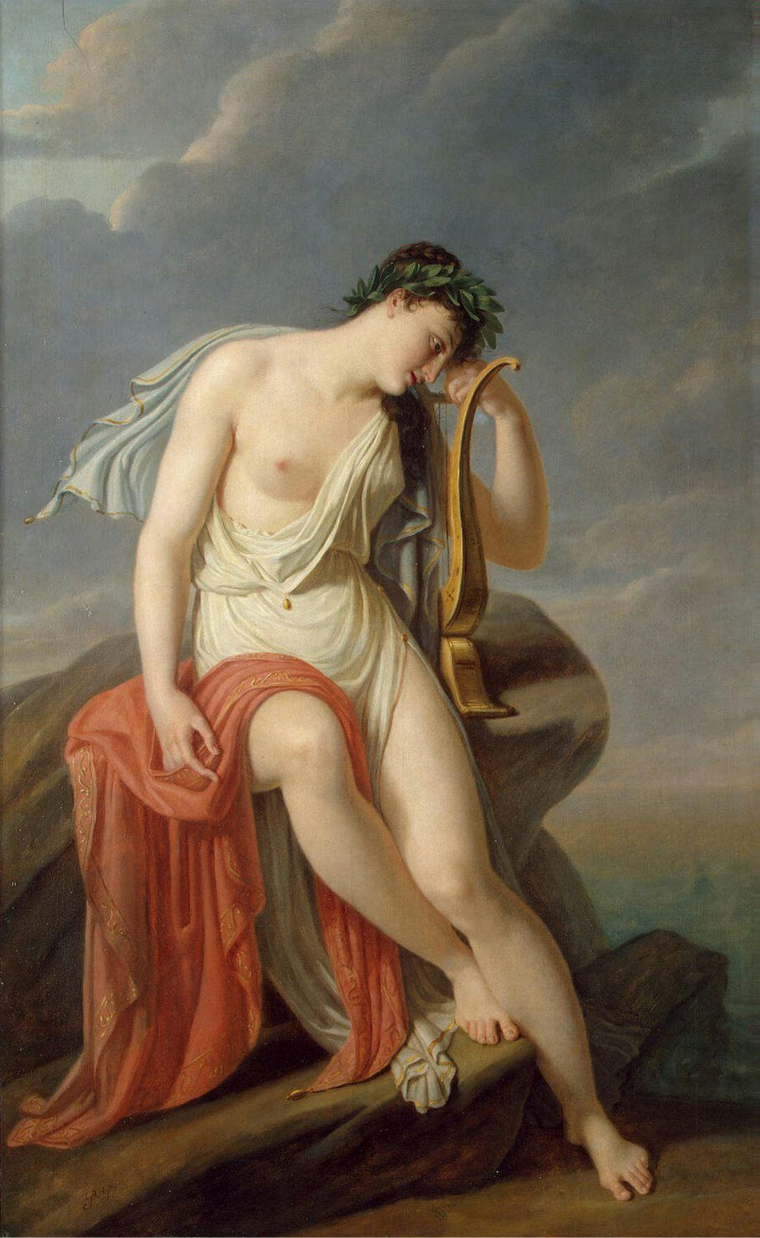 Sappho sur la falaise de Leucadia - Pierre-Narcisse Guérin image 1 copie de tableau peinte à la main