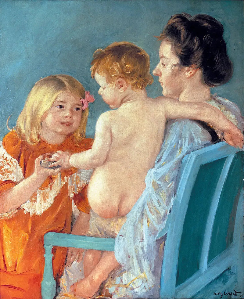 Sara donne un jouet au bébé - Mary Cassatt