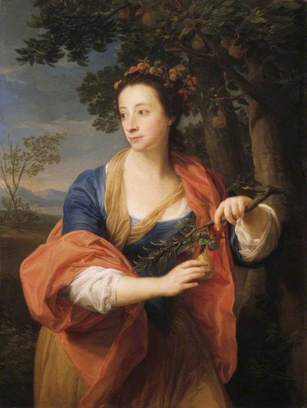 Sarah Lethieullier, Lady Fetherstonhaugh (1722-1788), avec la branche d'un poirier - Pompeo Batoni image 1 copie de tableau peinte à la main