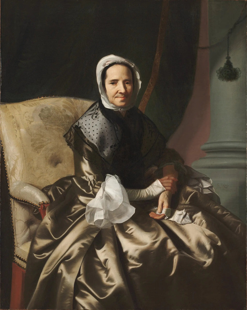 Sarah Morecock Boylston (Mme Thomas Boylston) (1696-1774) - John Singleton Copley image 1 copie de tableau peinte à la main