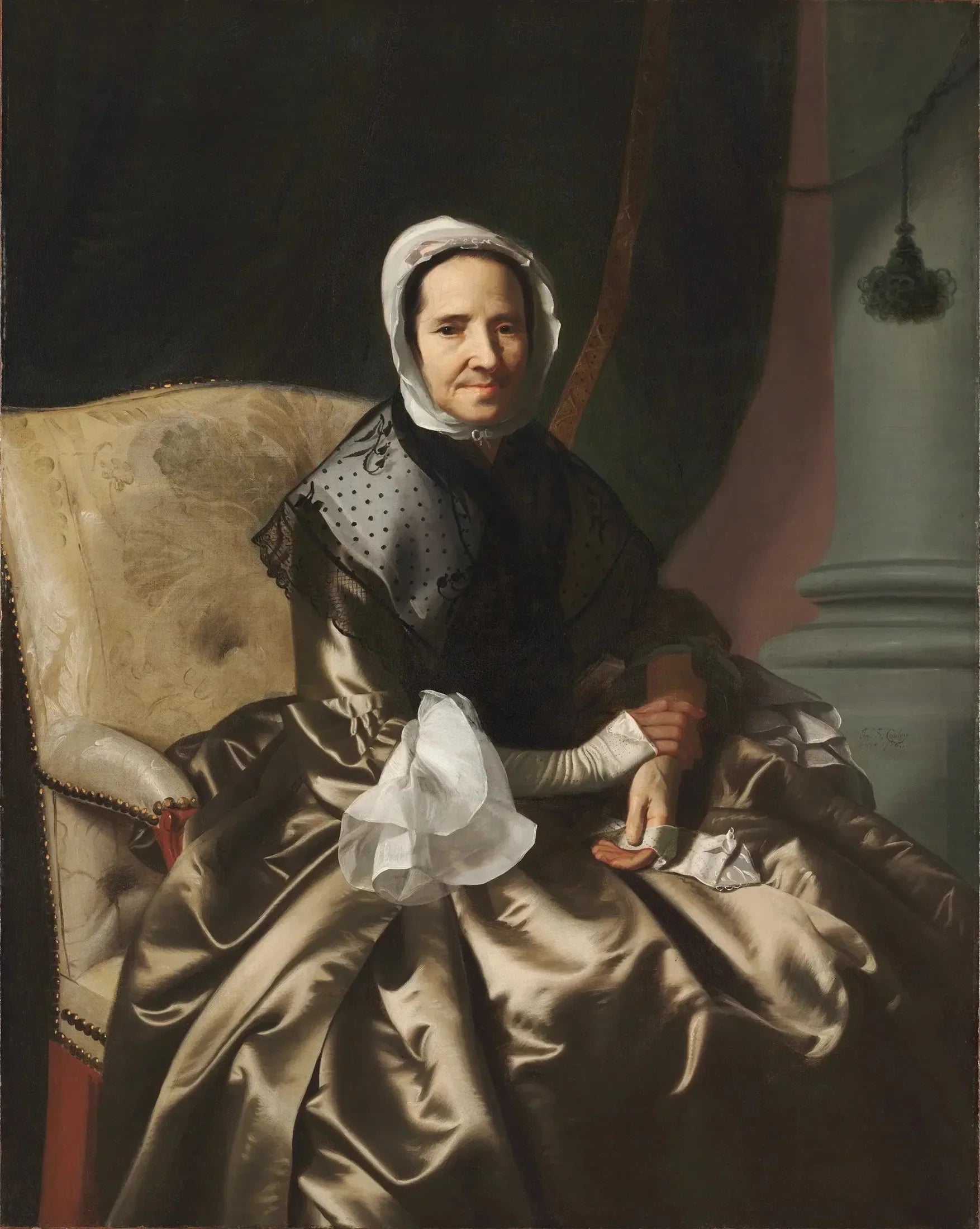 Sarah Morecock Boylston (Mme Thomas Boylston) (1696-1774) - John Singleton Copley image 1 copie de tableau peinte à la main