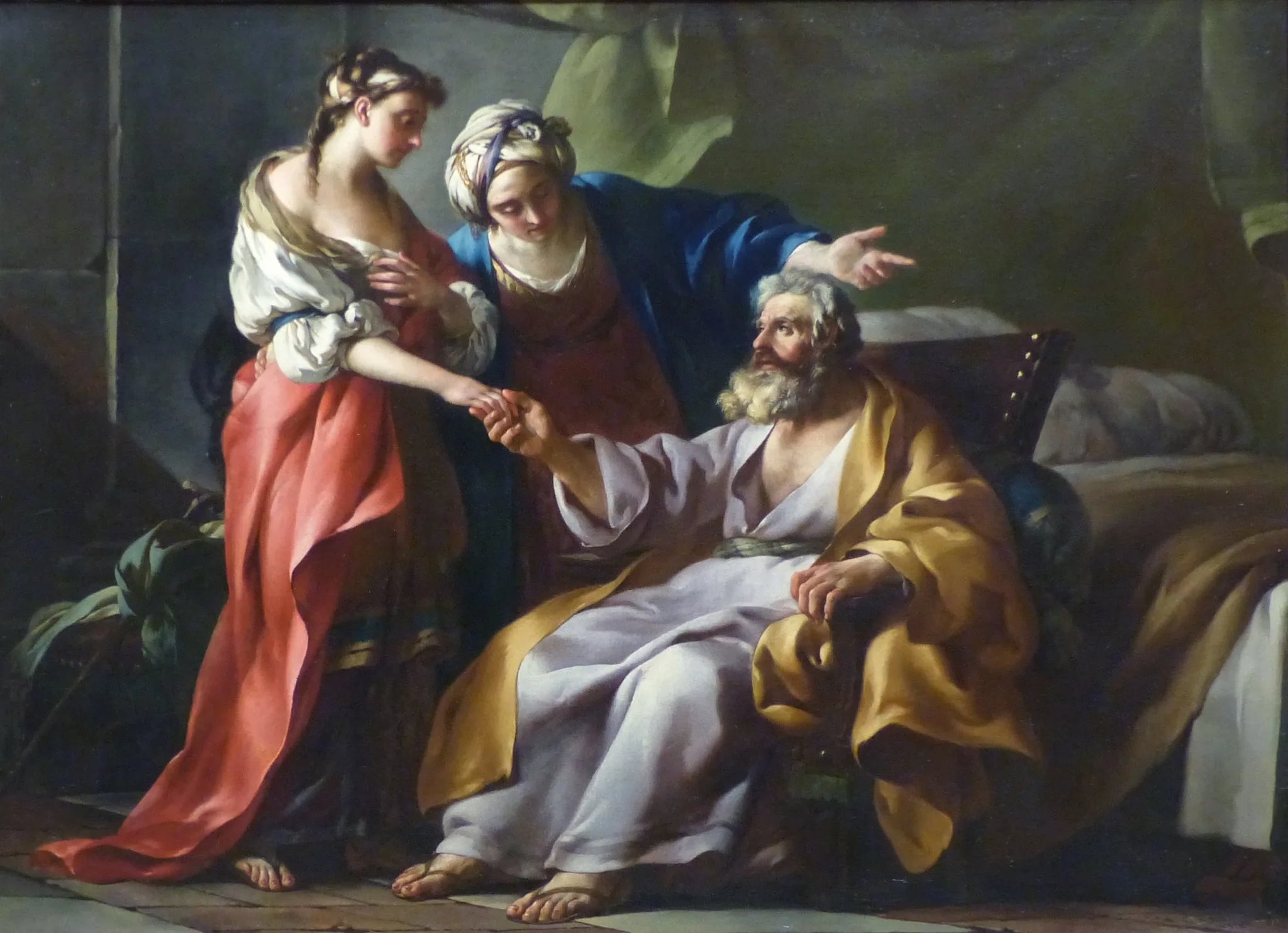 Sarah présentant Agar à Abraham - Joseph-Marie Vien image 1 reproduction de peinture à l’huile