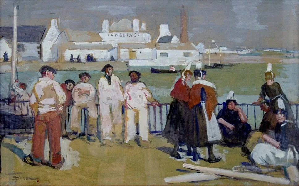 sardinerie à Penmarc'h - Lucien Simon image 1 reproduction artisanale de tableau