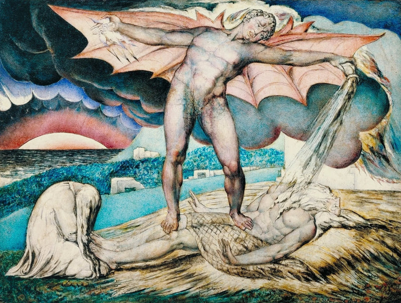 Satan châtie Job avec des furoncles douloureux - William Blake