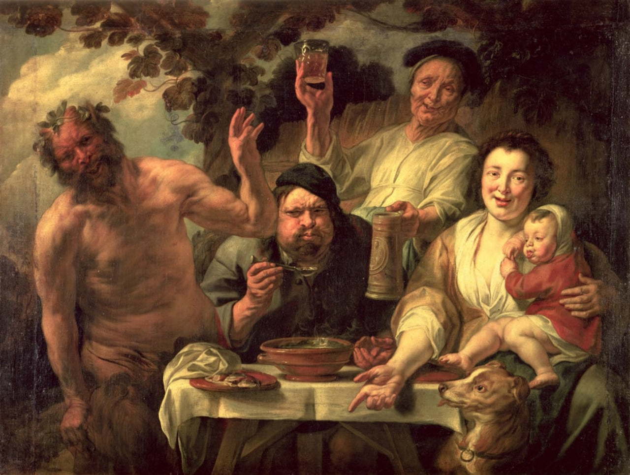 Satyre et le Paysan - Jacob Jordaens image 1 reproduction réalisée par Alpha Reproduction