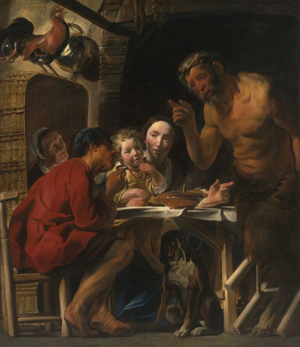 Satyre et le Paysan - Jacob Jordaens image 1 tableau peint à l’huile sur toile