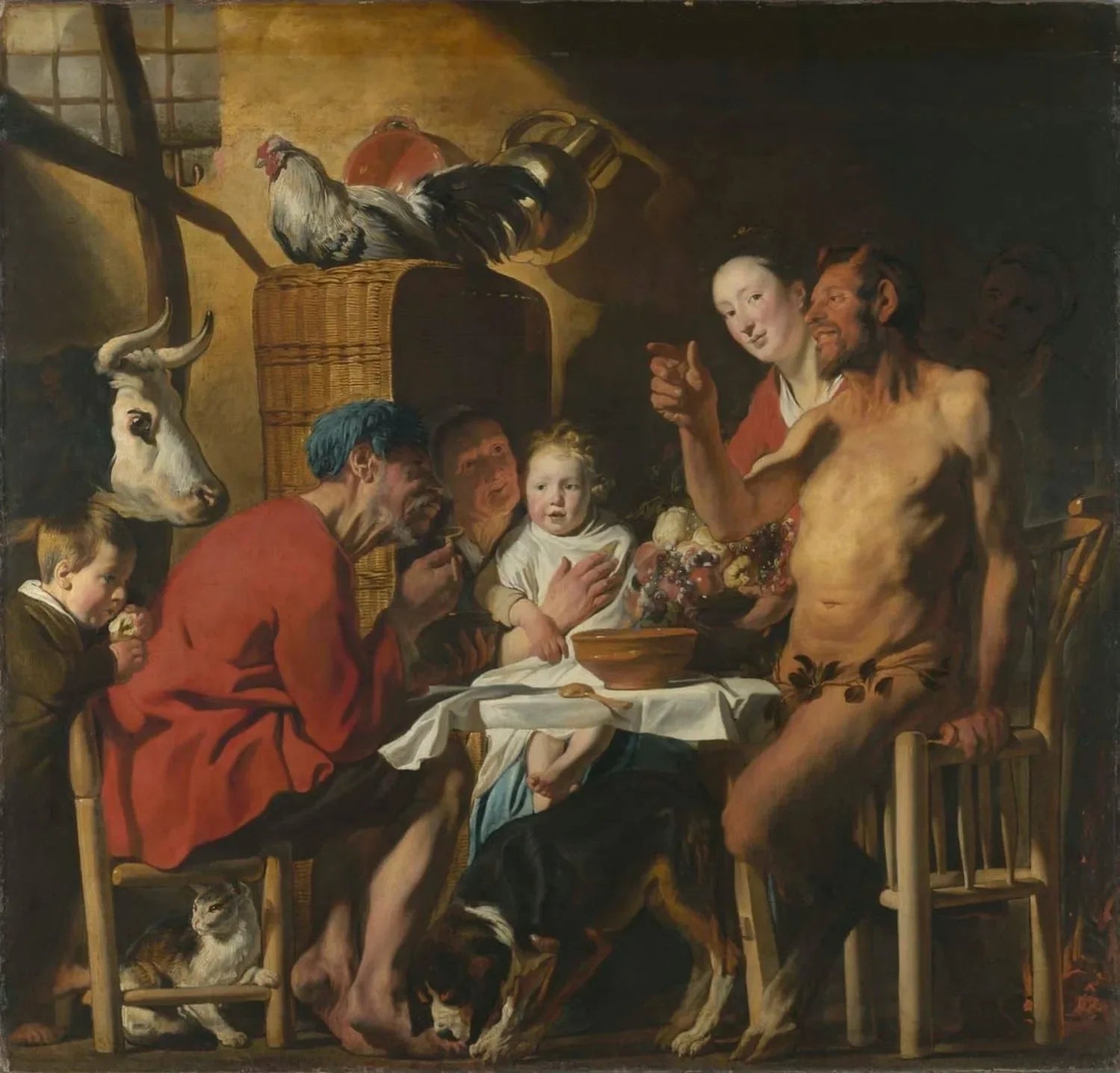 Satyre et le Paysan - Jacob Jordaens image 1 reproduction artisanale de tableau