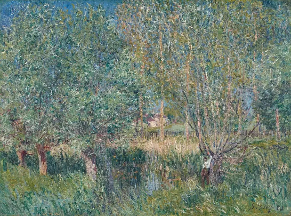 Saules au bord de l'Orvanne - Alfred Sisley image 1 reproduction de peinture à l’huile