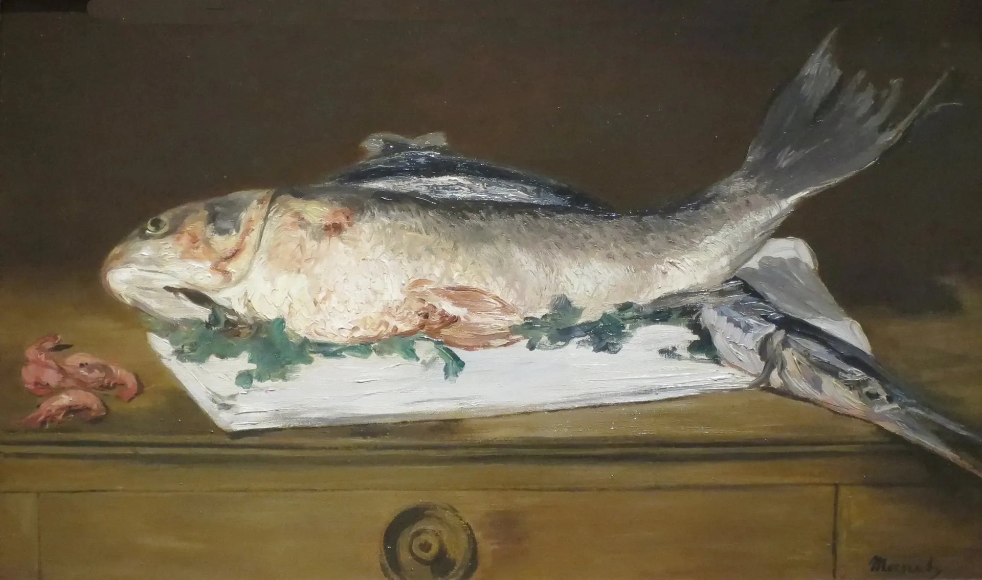 Saumon, brochet, crevettes - Édouard Manet image 1 copie peinte à la main à l’huile