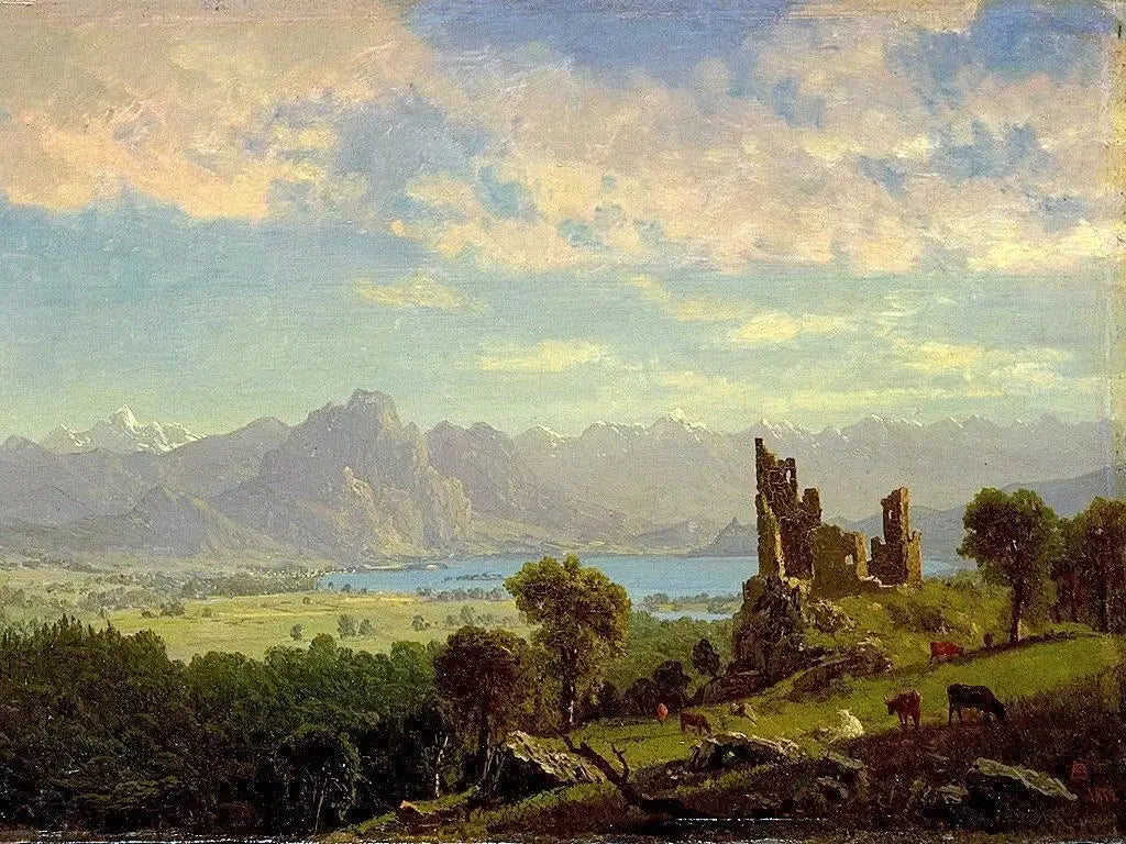 Scène au Tyrol - Albert Bierstadt image 1 reproduction de peinture à l’huile