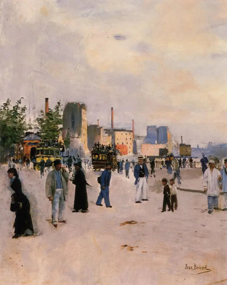 Scène avec cheminées d'usines - Jean Béraud image 1 copie de tableau peinte à la main