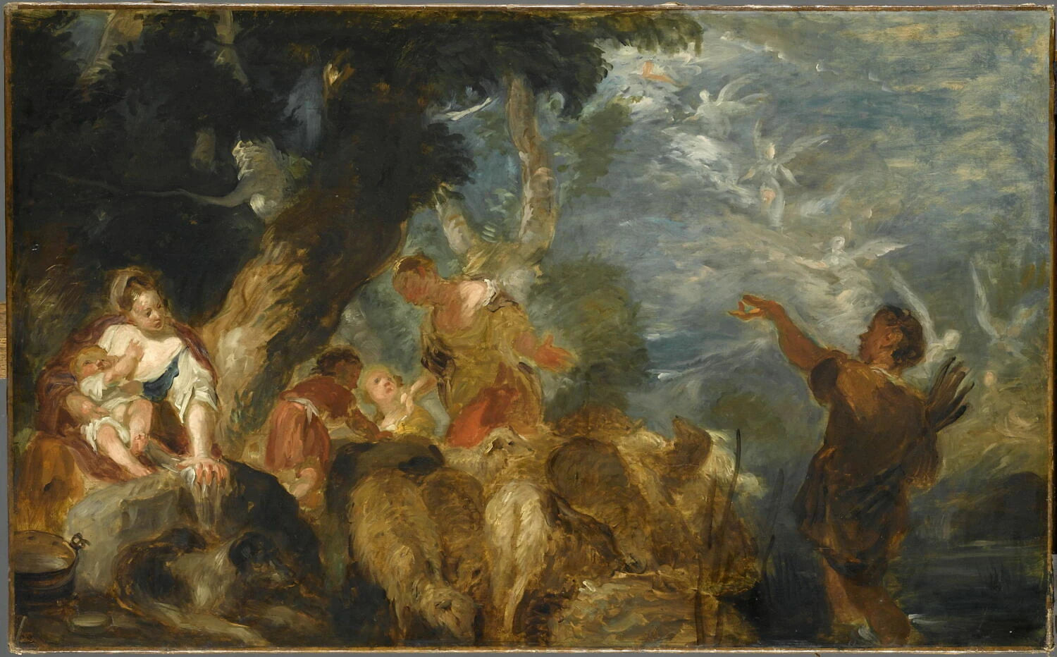 Scène biblique (Jacob menant ses brebis à l'abreuvoir ?) - Eugène Delacroix
