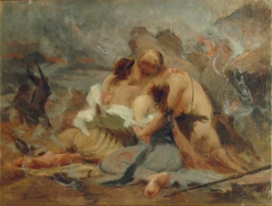 Scène biblique - Ló e suas filhas - Eliseu Visconti image 1 copie de tableau peinte à la main