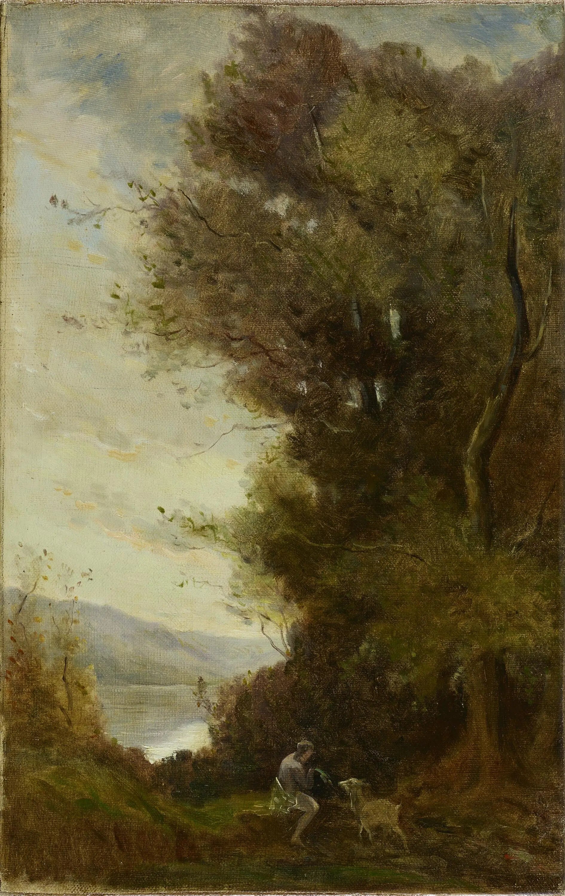 Scène bucolique - Jean-Baptiste Camille Corot image 1 copie de tableau peinte à la main