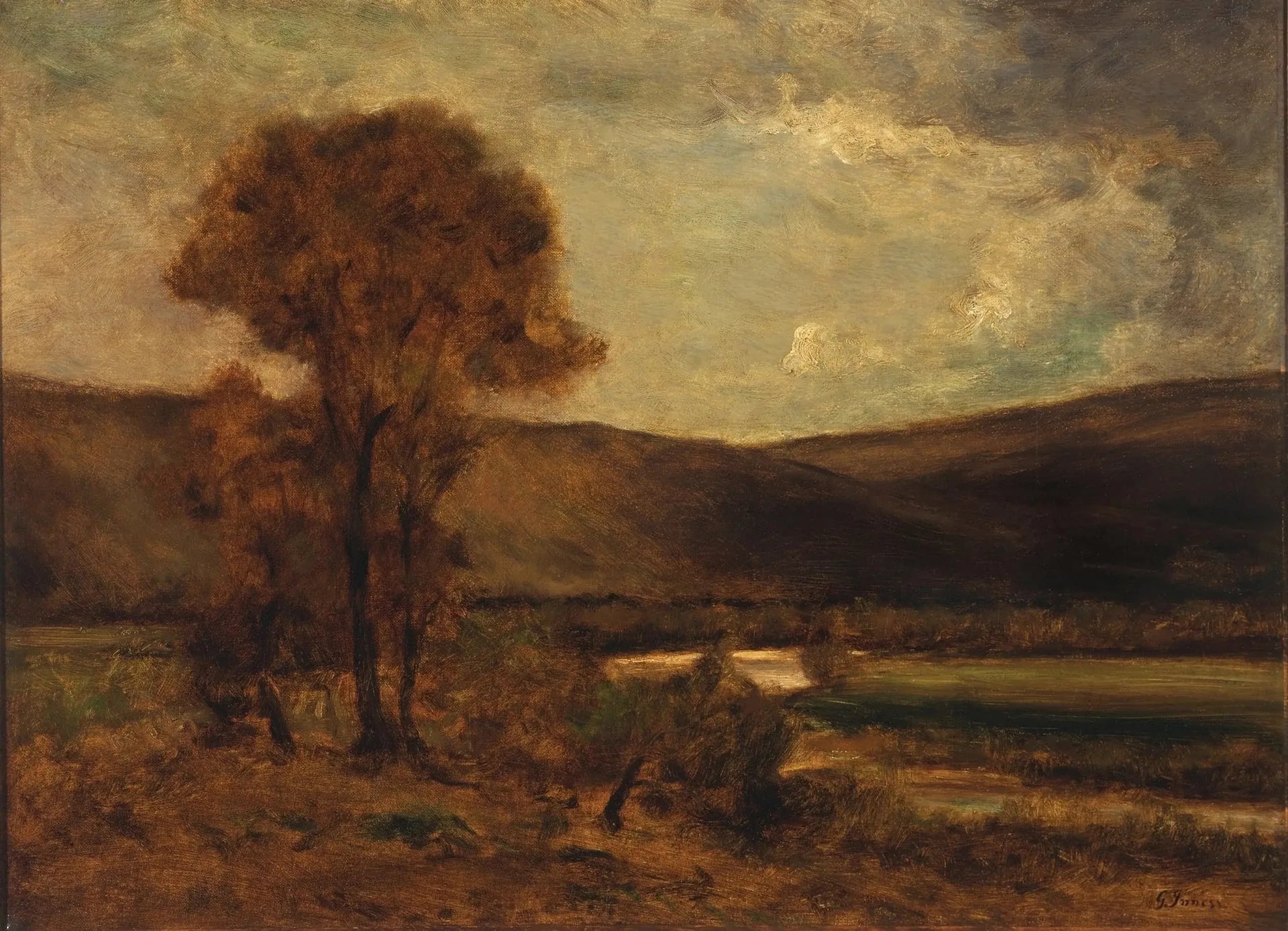Scène d'automne - George Inness image 1 reproduction artisanale de tableau