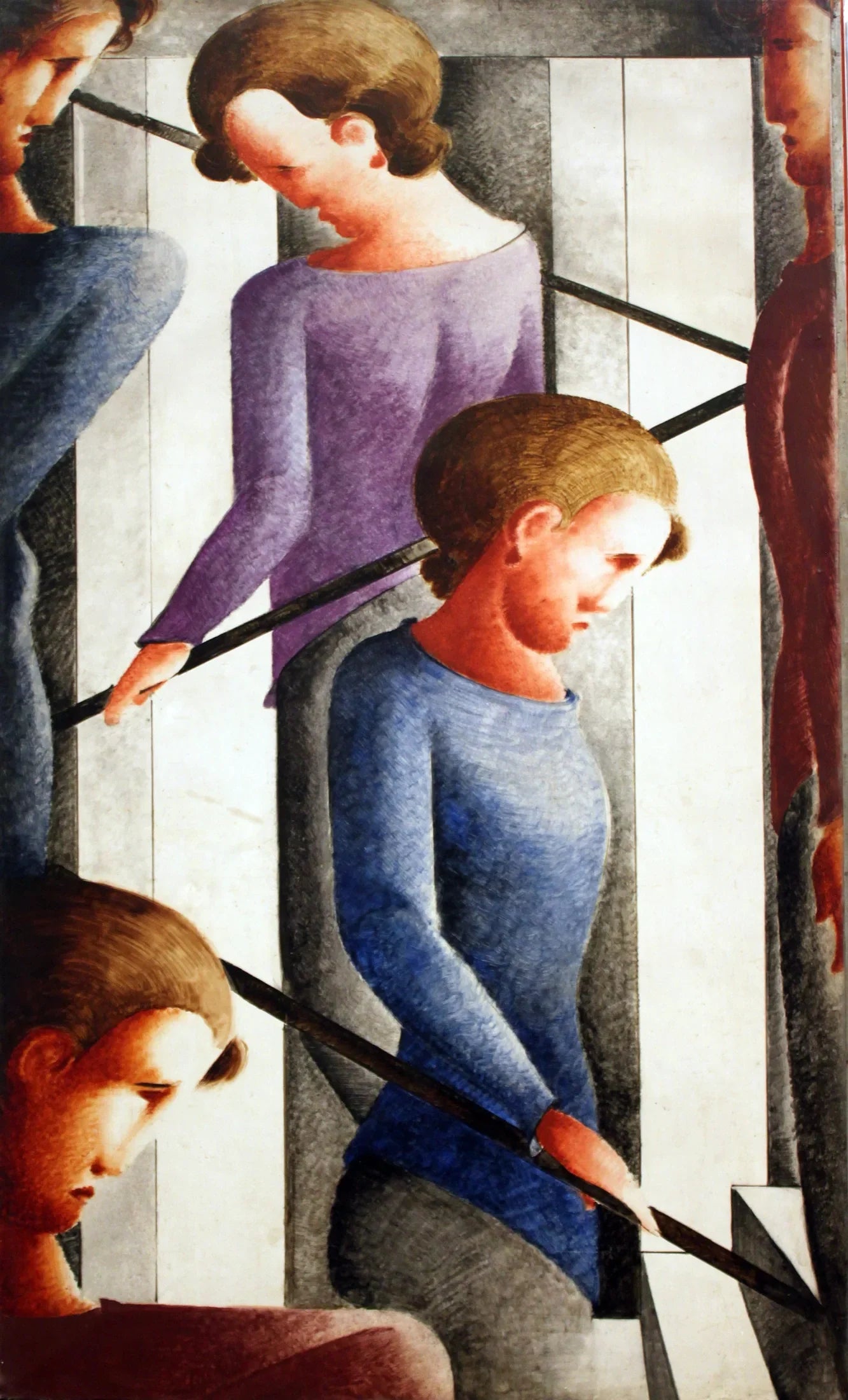 Scène d'escalier - Oskar Schlemmer image 1 copie peinte à la main à l’huile