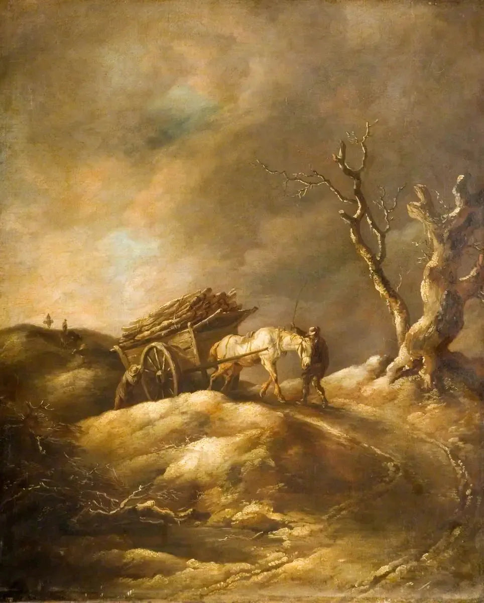 Scène d'hiver avec cheval et charrette - Thomas Gainsborough image 1 tableau peint à l’huile sur toile