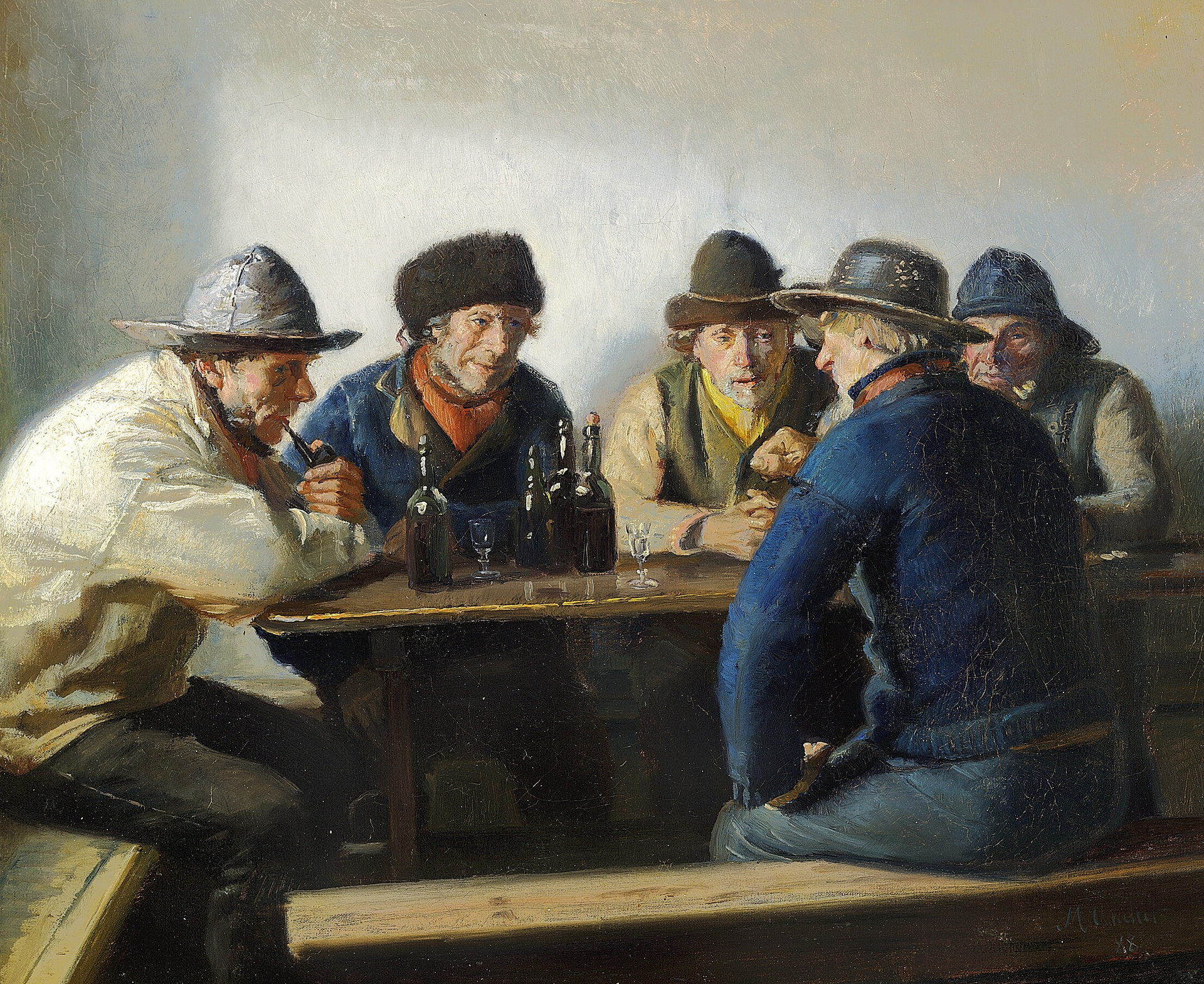 Scène d'une auberge. - Michael Peter Ancher image 1 reproduction artisanale de tableau