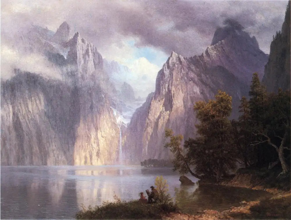 Scène dans la Sierra Nevada - Albert Bierstadt image 1 reproduction de peinture à l’huile