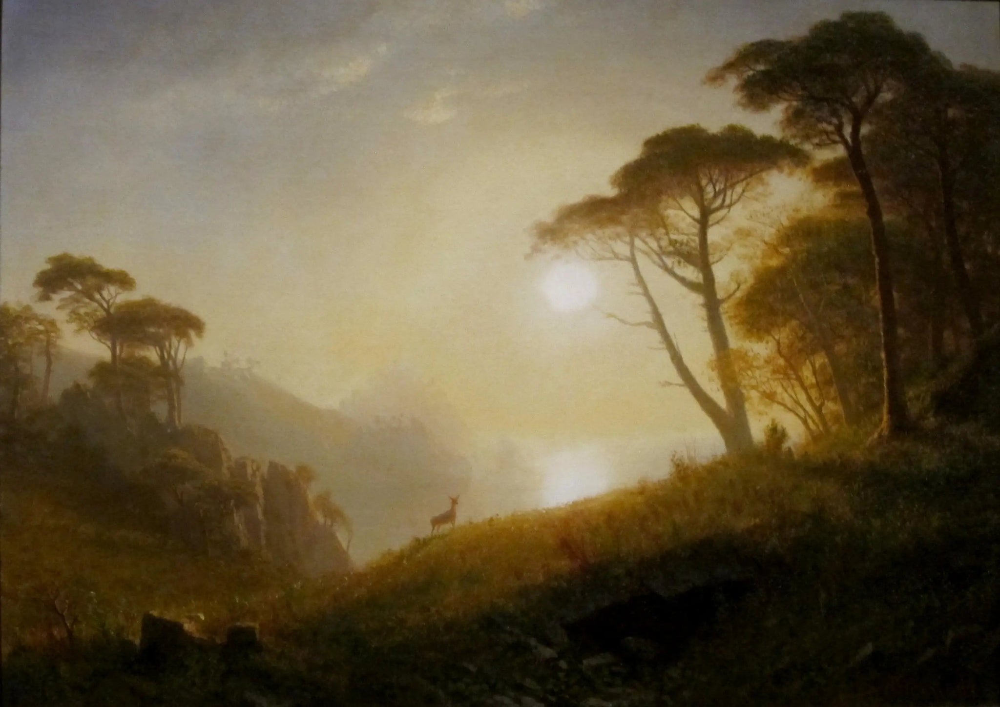 Scène dans la vallée de Yosemite - Albert Bierstadt image 1 copie de tableau peinte à la main
