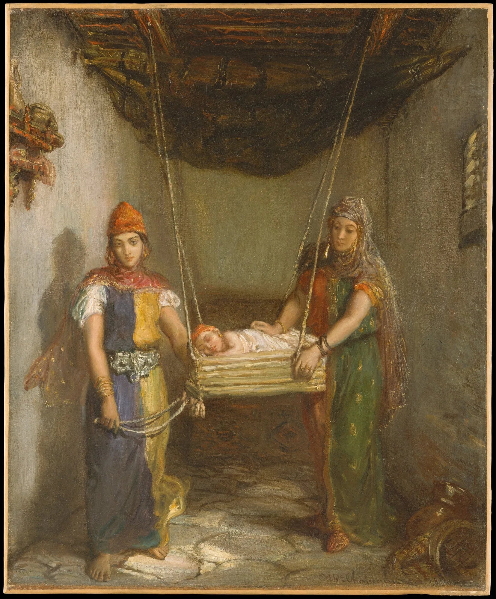 Scène dans le quartier juif de Constantine - Théodore Chassériau image 1 reproduction artisanale de tableau