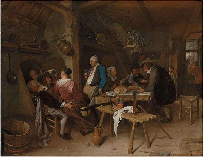 Scène dans une taverne - Jan Steen image 1 reproduction réalisée par Alpha Reproduction