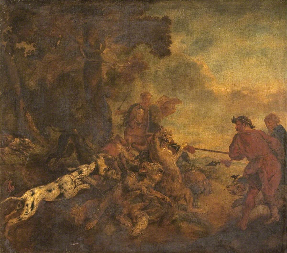 Scène de chasse avec chiens et tigres - Frans Snyders image 1 copie de tableau peinte à la main