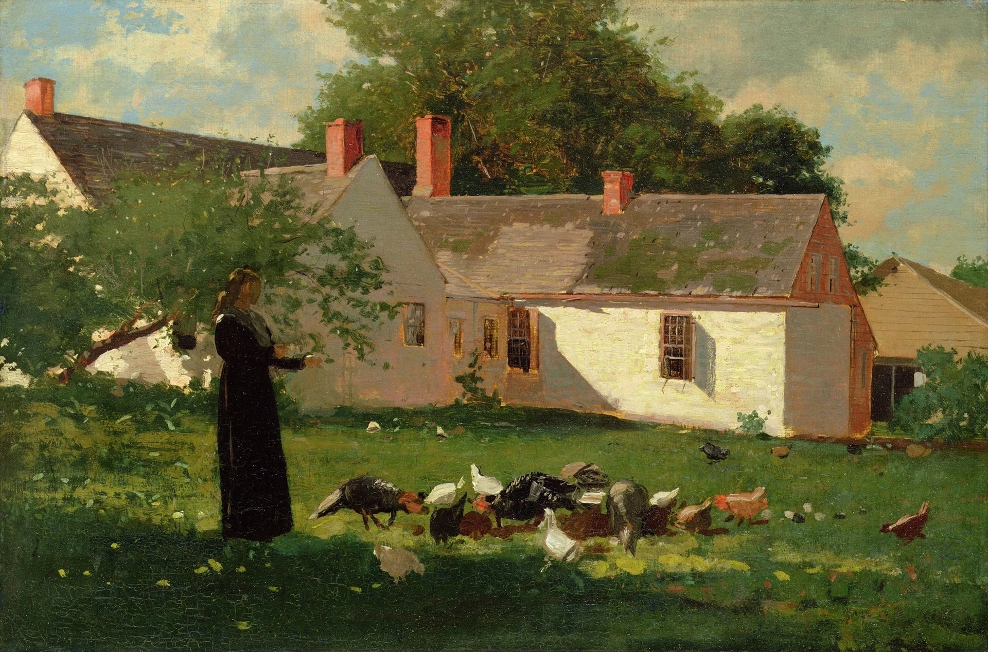 Scène de cour de ferme - Winslow Homer image 1 reproduction réalisée par Alpha Reproduction