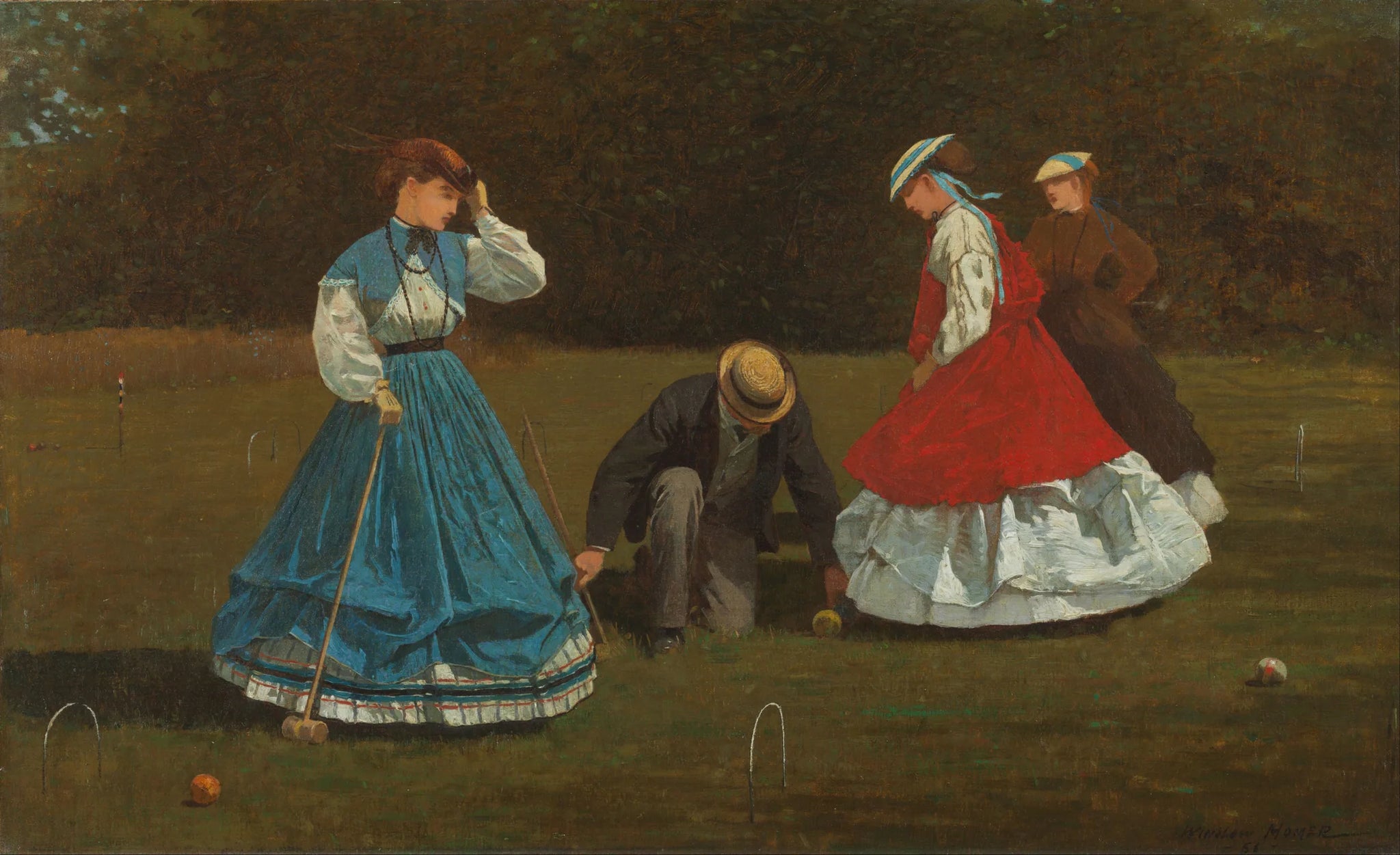 Scène de croquet - Winslow Homer image 1 reproduction artisanale de tableau