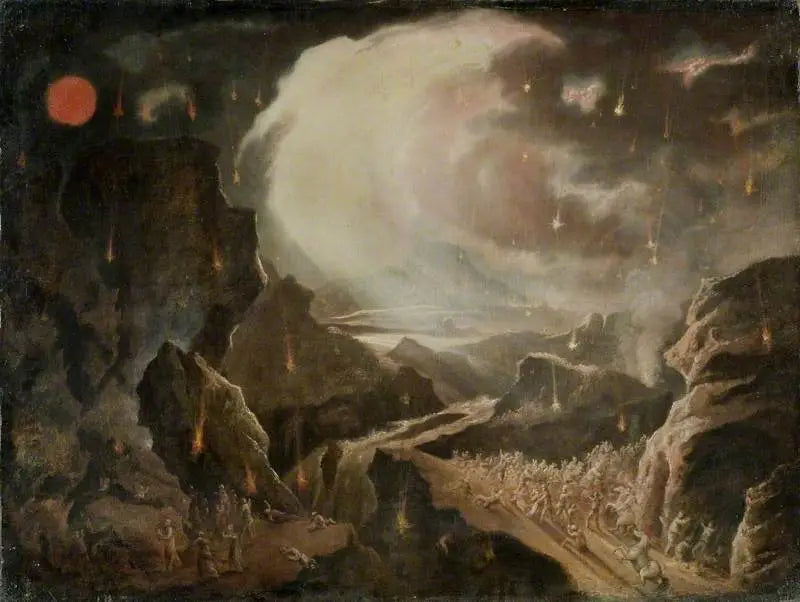 Scène de destruction biblique - John Martin image 1 reproduction artisanale de tableau