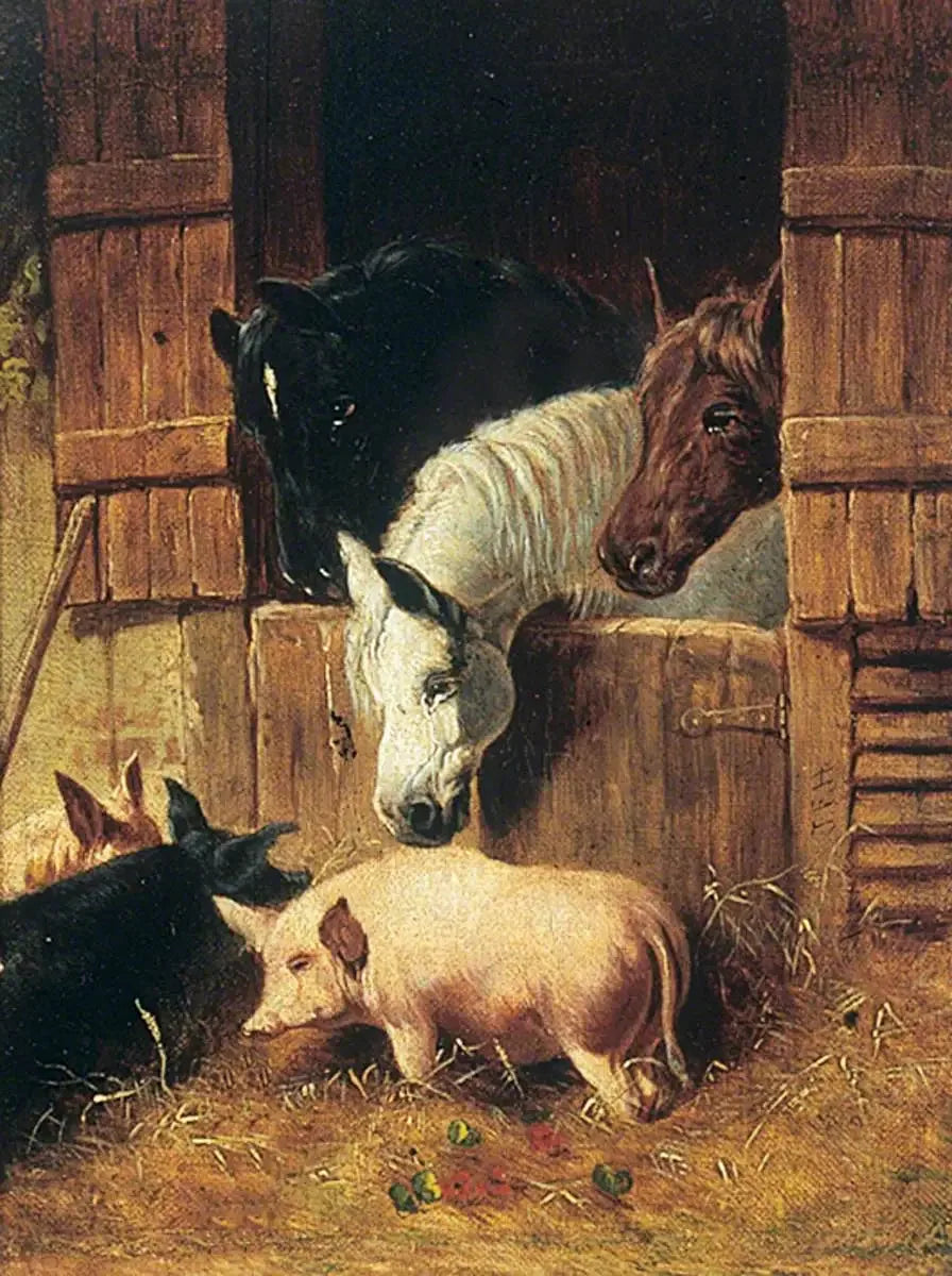 Scène de ferme - John Frederick Herring, Sr. image 1 reproduction d’œuvre d’art à l’huile