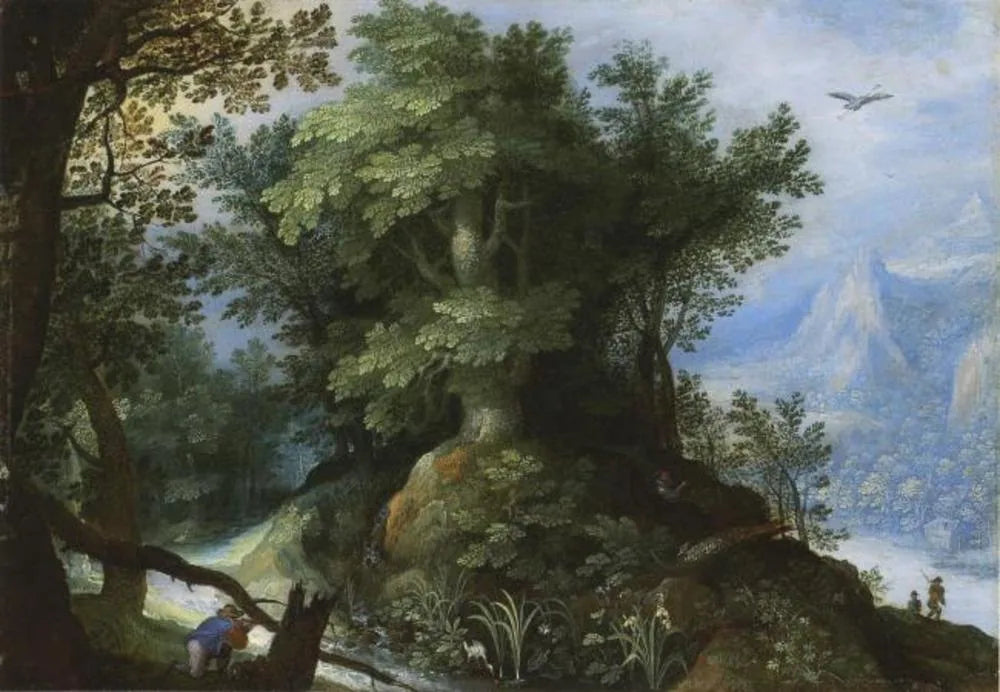 Scène de forêt avec des chasseurs - Jan Brueghel l'Ancien image 1 tableau peint à l’huile sur toile