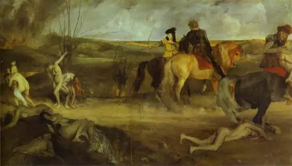 Scène de guerre au Moyen Âge - Edgar Degas image 1 copie peinte à la main à l’huile
