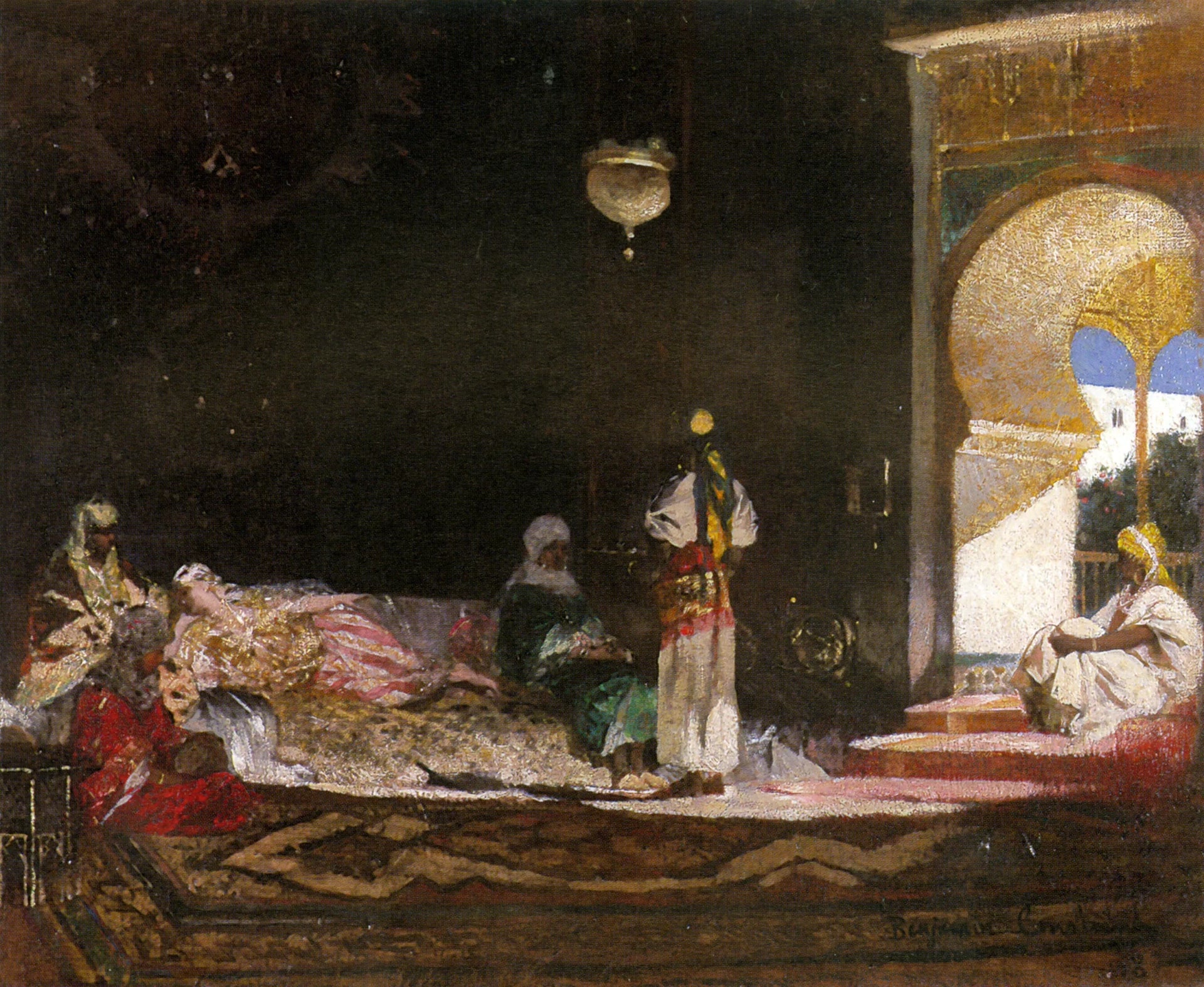 Scène de harem - Jean-Joseph Benjamin-Constant image 1 copie peinte à la main à l’huile