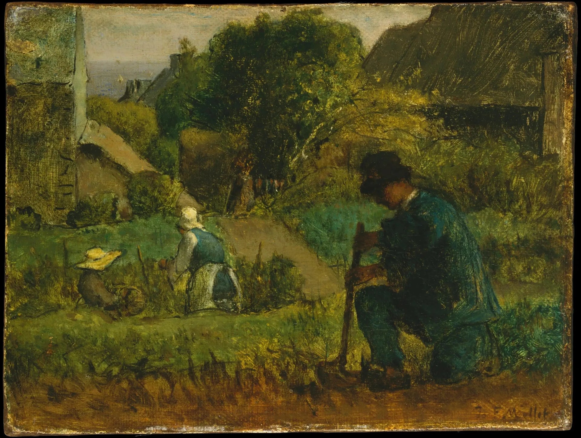 Scène de jardin - Jean-François Millet image 1 reproduction artisanale de tableau