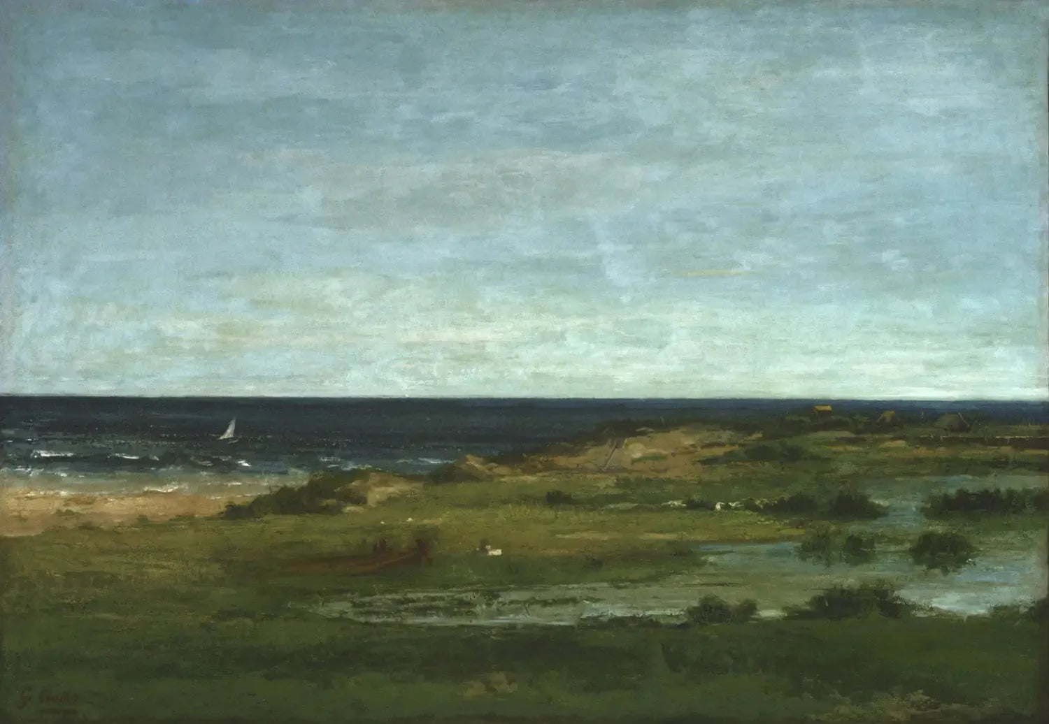Scène de la côte - Gustave Courbet image 1 reproduction de peinture à l’huile