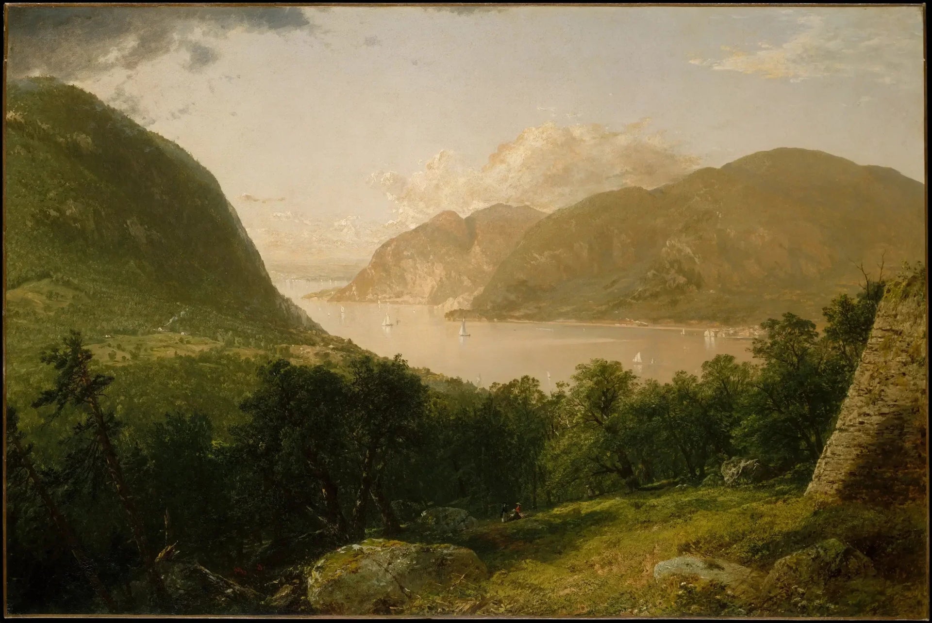 Scène de la rivière Hudson - John Frederick Kensett image 1 copie peinte à la main à l’huile
