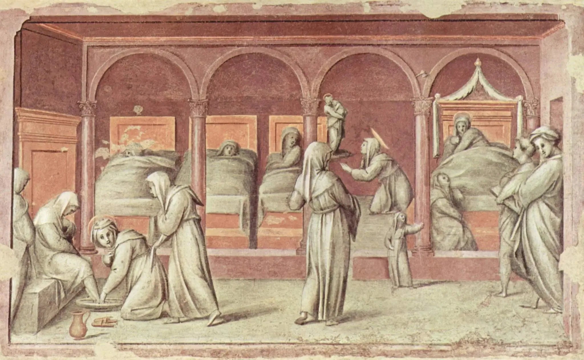 Scène de la vie à l'hôpital - Pontormo image 1 reproduction artisanale de tableau