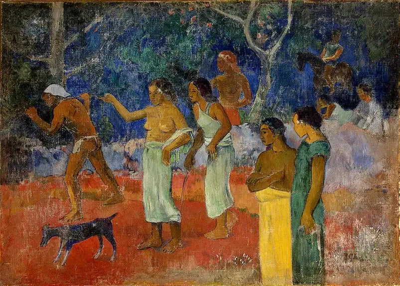 Scène de la vie tahitienne - Paul Gauguin image 1 copie de tableau peinte à la main