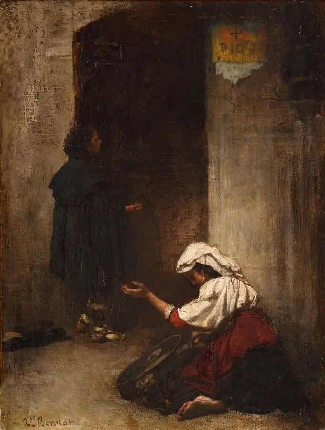 Scène de mendicité - Léon Bonnat image 1 reproduction de peinture à l’huile