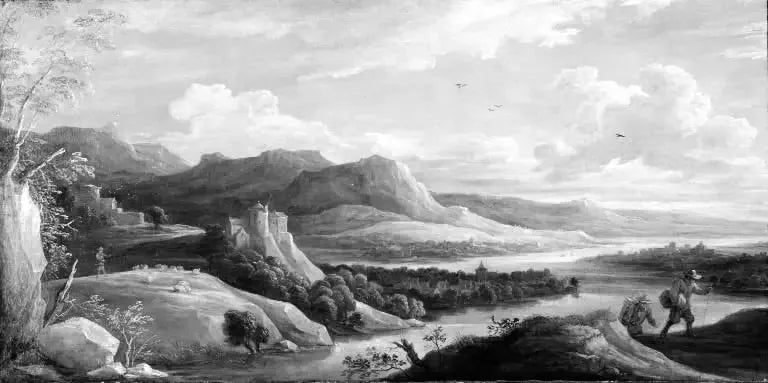 Scène de montagne avec une rivière - David Teniers le Jeune image 1 copie de tableau peinte à la main